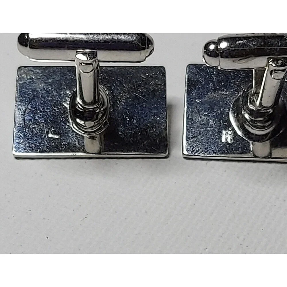 Men's Vintage Faceted Hematite Eye Swirl Cufflinks 3/4